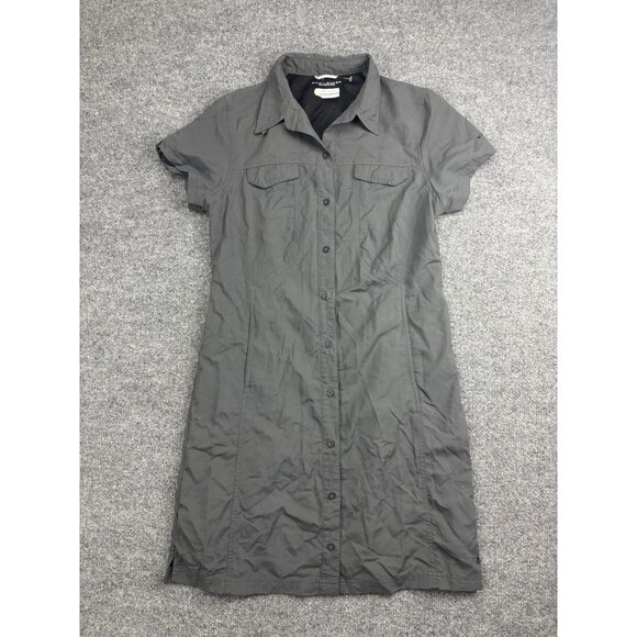 Columbia Dress Womens Medium Gray Omni-Shade Shirt Dress Sun Protection AL6096 - Picture 1 of 8